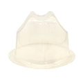 Transparent PVC plastic fedora hat shaper protector with wide round base for storage - Straight Line Top Style