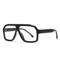 Vintage quadratische schwarze Sonnenbrille für Herren mit breitem Retro-Rahmen-Design - Schwarzer Rahmen Klare Gläser