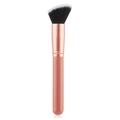 Flat top foundation brush with rose gold ferrule and matte pink handle for smooth makeup - Angled Contour Brush / Orange