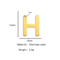 Golden stainless steel letter H pendant with 12mm height for DIY jewelry making - Letter H