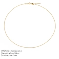 Adjustable 14k gold-plated stainless steel O-chain necklace in 45cm and 55cm lengths - Gold-55CM (YX26926)