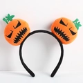 Cerchietto per Halloween con due zucche di peluche arancioni con espressioni buffe - Stile 3-Viso Arrabbiato