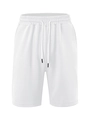 Pantaloncini casual bianchi da uomo in tessuto a nido d'ape con coulisse in vita - S / Bianco