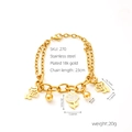 Dettaglio del bracciale a doppio strato con tulipani in oro 18k e strass bianchi - Stile Rosa Tulipano (ZH270G)