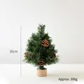 Mini árbol de Navidad de 30cm con piñas y base de madera, peso aprox. 396g de mesa - Árbol de Navidad Artificial 30cm Con Base de Madera (Sencillo)