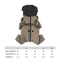 Waterproof dog raincoat size chart for outdoor utility suit in khaki and black color - S / Khaki