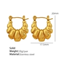 Polished gold croissant earrings in solid stainless steel, 20mm height fashion jewelry - Small Gold Solid Style (EH216)