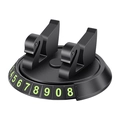 Targa parcheggio auto nera con design a cigno e numeri fluorescenti luminosi - Supporto per Telefono - Con Targhetta Numero / Nero