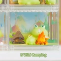 Capybara frog camping miniature ornament with hut and campfire in clear display box - 1188-29B Outdoor Camping