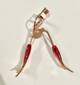 Rose gold eyelash curler featuring a unique mermaid tail handle and black silicone pad - Nano Mermaid Handle Rose Gold