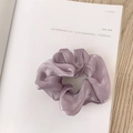 Silk-like iridescent purple organza scrunchie with a shimmering pearlescent finish - Pearly Satin Purple