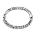 Elegante pulsera cubana plateada para hombre en acero inoxidable con eslabones pulidos - Pulsera Color Acero (KB156935-KFC)