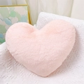 Coussin en peluche rose en forme de cœur en fausse fourrure douce pour canapé - Cœur - Rose doux