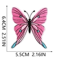 Detailed size specifications for pink and blue butterfly embroidered patch 6.4x5.5cm - Pink Sky Blue Butterfly (C19HD-115-39)