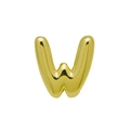 Golden balloon style letter W metal charm for DIY personalized name bracelet jewelry - Gold/Letter W