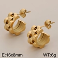 Orecchini a C in acciaio al titanio dorato con trama ondulata e placcatura 18k - Oro (KE114895-KFC)