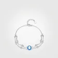 Bracciale a doppia catena in argento S925 con opale, smalto e zirconi lucenti - Argento 925 / Argento sterling 925