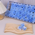 Blue and white gradient soap rose flower box with 50 pieces for Valentine's gifts - 3 Layers (50 Pcs/Box) / Broken Ice Blue
