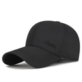 Casquette de baseball noire ajustable avec broderie Leier 3D et visière courbée - Réglable / Noir