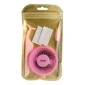Glue-free false eyelashes set including pink applicator and brush in clear packaging - Style #103A Set