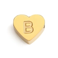 Golden heart-shaped stainless steel pendant with letter B engraving for DIY jewelry - Letter B (Gold)