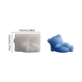 Lying bear silicone mold for DIY candles and soaps with blue matte finish bear example - Dozing Bear / Small