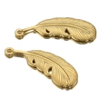 Ciondolo a piuma vintage in acciaio inossidabile placcato oro 18k per accessori gioielli DIY - Oro-22mm-Piuma