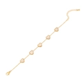 Elegant gold heart bracelet with five mother-of-pearl pendants on a minimalist chain - 2# Bracelet
