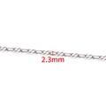 DIY stainless steel heart chain link in silver finish with 2.3mm width specification - Steel Color Small Square 8-Shape Chain 2.3mm