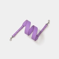 Adjustable lavender purple leather bag strap with silver metal lobster clasps - Purple Silver