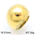 Anillo de cúpula gruesa chapado en oro de 18k con 21 mm de ancho y 20 g de peso - US 6 / Dorado
