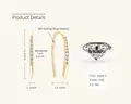 Elegant gold-plated S925 silver U-shaped earrings featuring VVS1 D-color moissanite stones - 0.08ct Pair / Gold - N-Shaped Diamond Pave