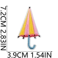 Detailed dimensions of a colorful umbrella embroidered patch with precise measurements - Umbrella (18号)