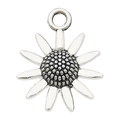 Ciondolo a girasole in lega argento antico per creazione di gioielli fai-da-te - Girasole Grande 19x23mm