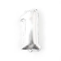 Silver number 1 foil balloon for birthday party and wedding decoration on white background - 32 Inch Number 1-Silver