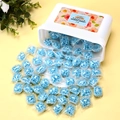 Blue laundry scent booster beads in a storage container with individual packaging - 100pcs Blue Boxed