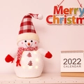 Glowing plush snowman figurine with red checkered hat for Christmas home decoration - 80cm