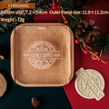 Happy Holidays Keksstempel aus Holz mit 7,2x5,8 cm Muster für die Weihnachtsbäckerei - Holz/Acryl / QA1199-Frohe Weihnachten