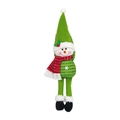 Weihnachts-Schneemann Plüschpuppe mit grünem Spitzhut und einem gestreiften Schal - Schneemann - Grün