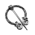 Vintage Viking brooch in antique silver finish with Celtic knot spiral design - D-989 Antique Tin
