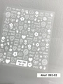 Cute white bowknot and cartoon animal adhesive nail art stickers for nail decoration - Aha-9202 White Designs