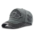 Gorra de béisbol gris oscuro lavado vintage con bordado 1985 New York y efecto gastado - Negro