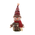 Christmas snowman plush doll featuring red plaid patterns and a cozy knit scarf - Standing Snowman
