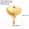 Ciondolo a cuore in acciaio inossidabile dorato per gioielli DIY, misure 30mm x 25mm - Tono Oro Cuore (G19)