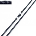 Sleek black titanium steel snake chain necklace with embossed texture and lobster clasp - 1.5mm / 45cm / Black