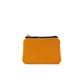 Minimalist bright orange canvas coin purse with zipper closure and white stitching - Tulip Yellow