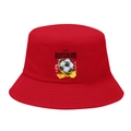 Red bucket hat featuring 2024 Deutschland football print for summer sun protection - M / 5# 2024 Football Germany - Red