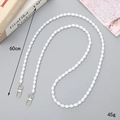 60cm white faux pearl shoulder strap for DIY phone cases with silver lobster clasps - K1707 Pineapple Pearl Crossbody