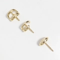 Minimalistisches geometrisches Gold-Ohrstecker-Set mit Halbkreis- und Hakendesign - Goldener Kreis 3er-Set
