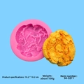 Silicone waffle mold for DIY fondant cakes and croissant shaped scented candles - Flower Mold-50-3211-A